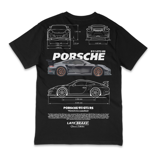Black Late Brake 911 GT3 (Grey) Drivers Collective T-Shirt — rear view