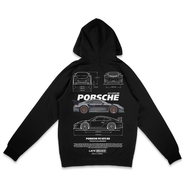 Black Late Brake 911 GT3 (GRY) Drivers Collective Hoodie — rear view