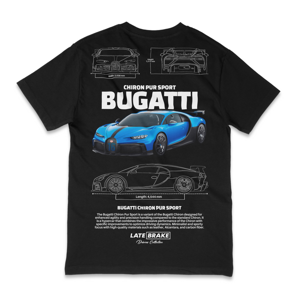 Black Late Brake Chiron Drivers Collective T-Shirt — rear view
