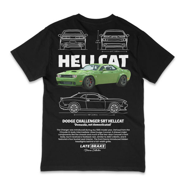 Black Late Brake Hellcat Drivers Collective T-Shirt — rear view