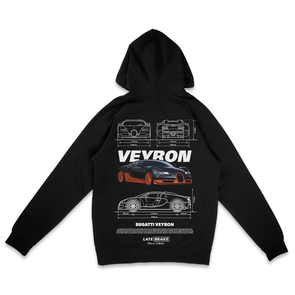 Black Late Brake Veyron Drivers Collective Hoodie — rear view