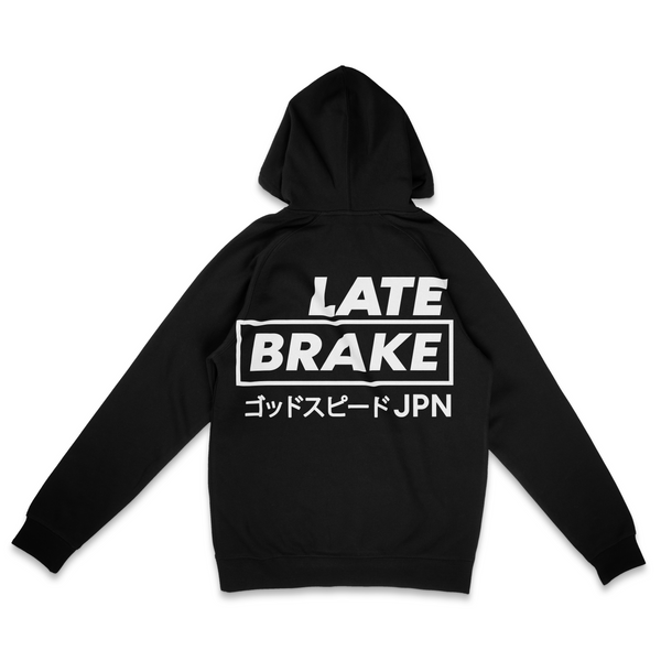 Black Late Brake OG JPN Basic Hoodie — rear view