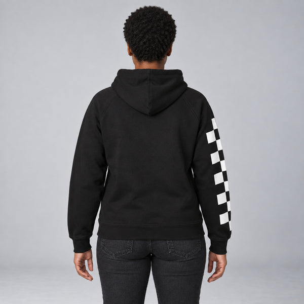 Chequered Hoodie — studio-rear