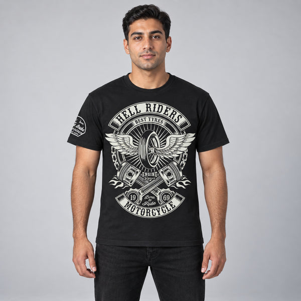 Hell Riders Winged T-Shirt — studio-front