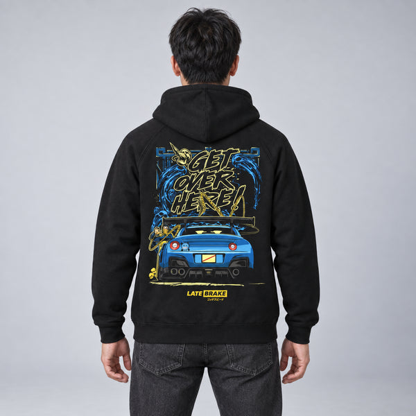 Over Here Hoodie — studio-rear