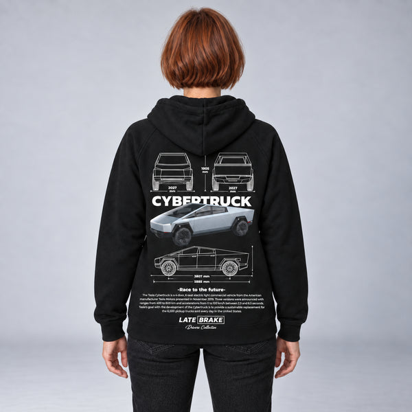Cybertruck Drivers Collective Hoodie — studio-rear