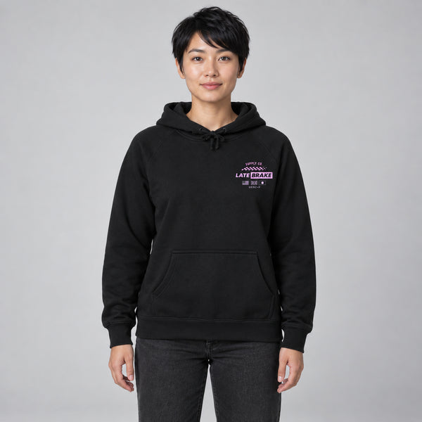 LB International Supply Hoodie (Pink Gradient) — studio-front