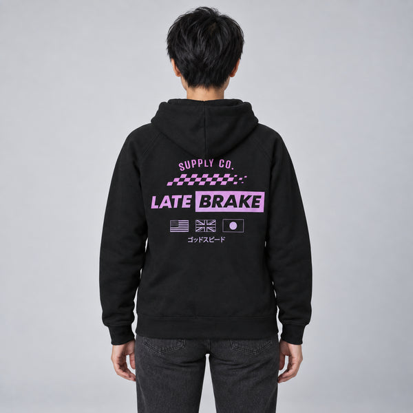 LB International Supply Hoodie (Pink Gradient) — studio-rear