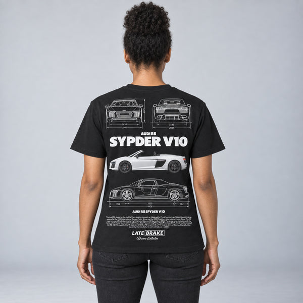 R8 Spyder Drivers Collective T-Shirt — studio-rear