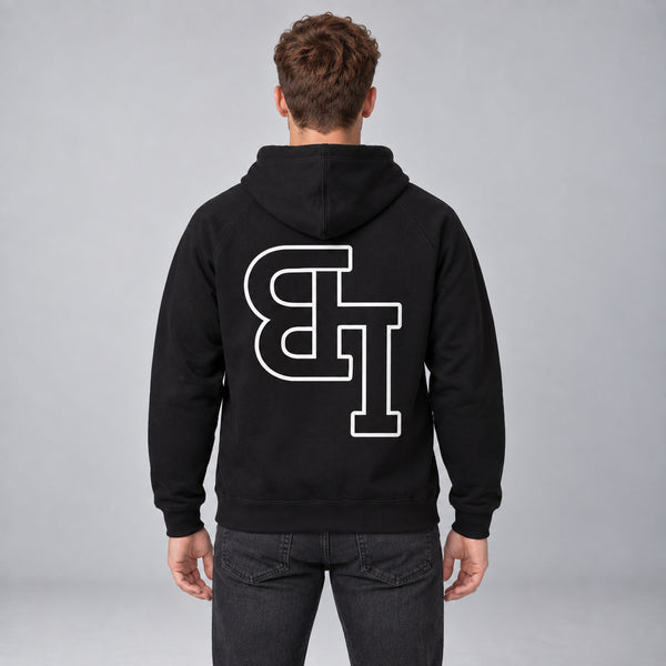Upended Mono Outline Hoodie — studio-rear
